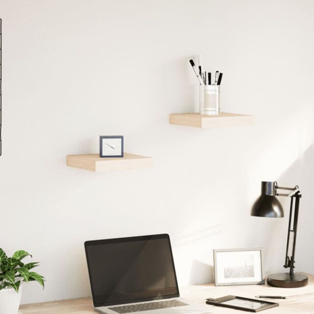 Berkfield Home Floating Shelves 2 pcs 23x23.5x4 cm Engineered Wood in Brown - image 1