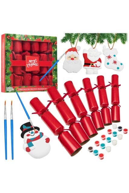 kreativekraft Men's Paint Your Own Christmas Ornament Crackers Pack Of 6 - image 1