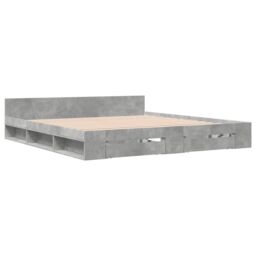 Berkfield Home Bed Frame with Drawers without Mattress Concrete Grey 180x200 cm Super King - thumbnail 3