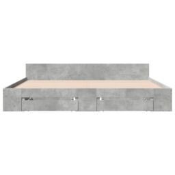 Berkfield Home Bed Frame with Drawers without Mattress Concrete Grey 180x200 cm Super King - thumbnail 4