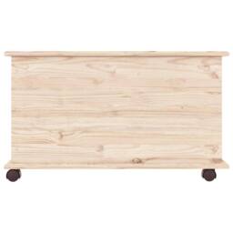 Berkfield Home Storage Chest with Wheels ALTA 73x39.5x44 cm Solid Wood Pine in Light Tan - thumbnail 5