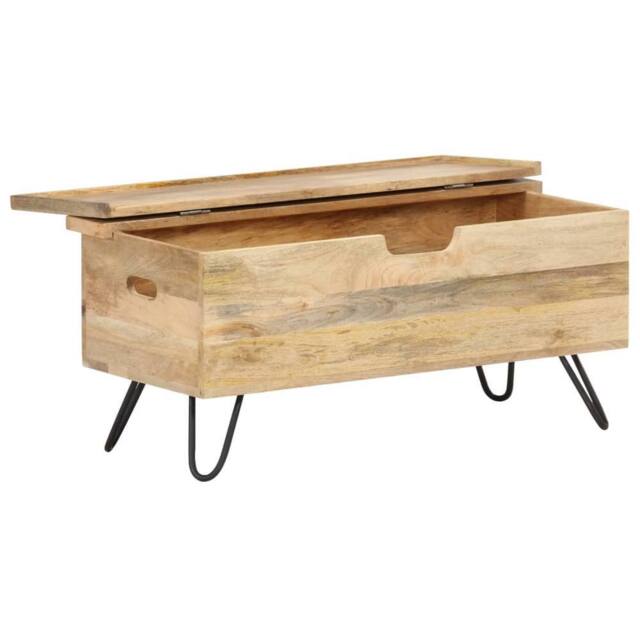 Berkfield Home Chest 90x40x45 cm Solid Mango Wood in Light Brown - Size: 90 x 40 x 45 cm - image 1