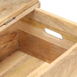 Berkfield Home Chest 90x40x45 cm Solid Mango Wood in Light Brown - Size: 90 x 40 x 45 cm - thumbnail 6