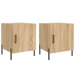 Berkfield Home Bedside Cabinets 2 pcs Sonoma Oak 40x40x50 cm Engineered Wood in Brown - Size: 40 x 40 x 50 cm - thumbnail 2
