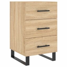 Berkfield Home Bedside Cabinet Sonoma Oak 40x40x66 cm Engineered Wood in Brown - Size: 40 x 40 x 66 cm - thumbnail 2