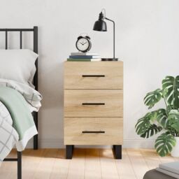 Berkfield Home Bedside Cabinet Sonoma Oak 40x40x66 cm Engineered Wood in Brown - Size: 40 x 40 x 66 cm - thumbnail 1