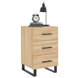 Berkfield Home Bedside Cabinet Sonoma Oak 40x40x66 cm Engineered Wood in Brown - Size: 40 x 40 x 66 cm - thumbnail 3