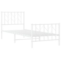 Berkfield Home Metal Bed Frame without Mattress with Footboard¬†White 80x200cm in White - Size: 80x200 cm - thumbnail 4