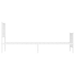 Berkfield Home Metal Bed Frame without Mattress with Footboard¬†White 80x200cm in White - Size: 80x200 cm - thumbnail 5