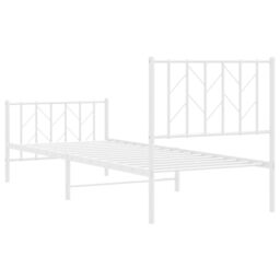 Berkfield Home Metal Bed Frame without Mattress with Footboard¬†White 80x200cm in White - Size: 80x200 cm - thumbnail 6