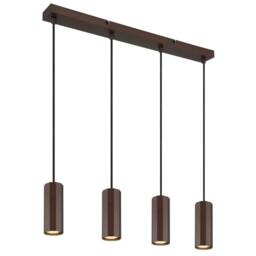 Netlighting James Bar Pendant Ceiling Light Bronze Colored Matt 4x GU10 in Brown