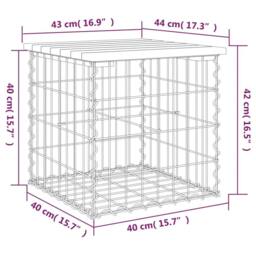 Berkfield Home Beautiful Garden Bench Gabion Design 43x44x42 cm Impregnated Wood Pine in Brown - Size: 43 x 44 x 42 cm - thumbnail 8