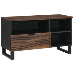 Berkfield Home TV Cabinet - 80x33.5x46 cm, Crafted from Solid Wood & Engineered Wood in Brown - Size: 80x33.5x46 cm