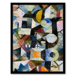 Artery8 Paul Klee Framed Wall Art Composition with Yellow Half Moon & Y - Size: A3 - thumbnail 1