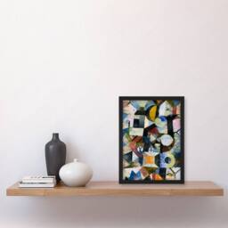 Artery8 Paul Klee Framed Wall Art Composition with Yellow Half Moon & Y - Size: A3 - thumbnail 2