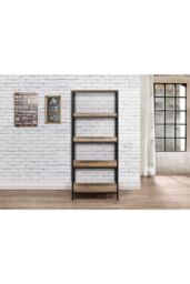 Birlea Industrial Shelving Unit Urban Chic Bookcase Shelves Wood Metal in Brown - thumbnail 2