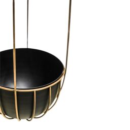 Ivyline Indoor Kensington Brass Tall Hanging Planter H60cm x D24cm in Metallics - thumbnail 5