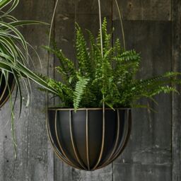 Ivyline Indoor Kensington Brass Tall Hanging Planter H60cm x D24cm in Metallics - thumbnail 1