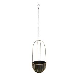 Ivyline Indoor Kensington Brass Tall Hanging Planter H60cm x D24cm in Metallics - thumbnail 2
