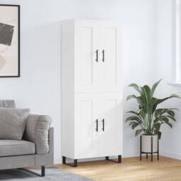 Berkfield Home Highboard White 69.5x34x180 cm Engineered Wood - thumbnail 1