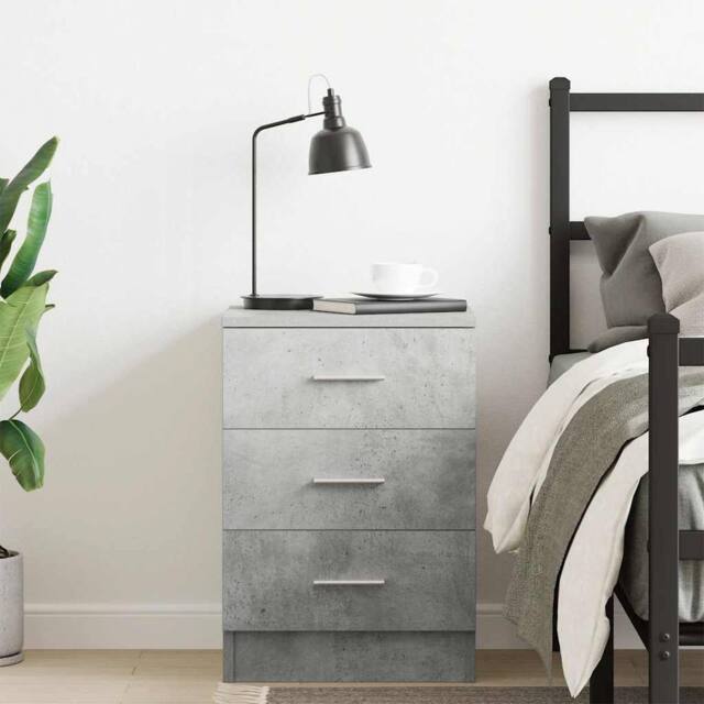 Berkfield Home Elegant Bedside Cabinet Concrete Grey 38x35x56 cm Engineered Wood - Size: 38 x 35 x 56 cm - image 1