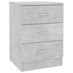 Berkfield Home Elegant Bedside Cabinet Concrete Grey 38x35x56 cm Engineered Wood - Size: 38 x 35 x 56 cm - thumbnail 3