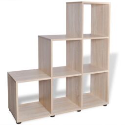 Berkfield Home Staircase Bookcase/Display Shelf 107 cm Oak in Brown - thumbnail 4
