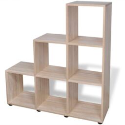 Berkfield Home Staircase Bookcase/Display Shelf 107 cm Oak in Brown - thumbnail 2
