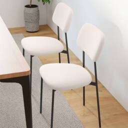 Costway Modern Dining Chair Set of 4 Linen Fabric Upholstered Chairs in Beige - thumbnail 5
