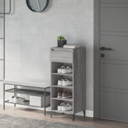 Berkfield Home Shoe Rack Grey Sonoma 40x36x105 cm Engineered Wood - Size: 40 x 36 x 105 cm - thumbnail 1