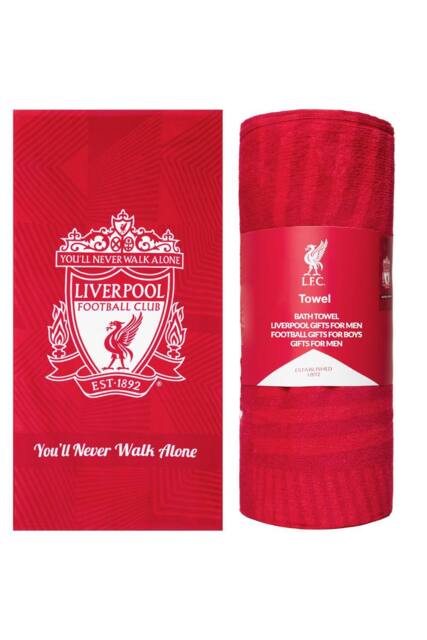 Liverpool F.C. Team Colour Towel Crest Cotton Quick Dry Beach Bath Towel 137x69cm in Red - image 1