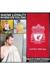 Liverpool F.C. Team Colour Towel Crest Cotton Quick Dry Beach Bath Towel 137x69cm in Red - thumbnail 3