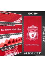 Liverpool F.C. Team Colour Towel Crest Cotton Quick Dry Beach Bath Towel 137x69cm in Red - thumbnail 6