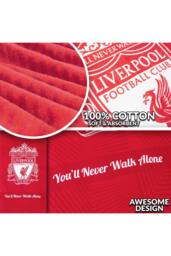 Liverpool F.C. Team Colour Towel Crest Cotton Quick Dry Beach Bath Towel 137x69cm in Red - thumbnail 4