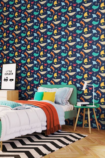 Hoopla Walls Ocean Adventure 10m Matt Wallpaper in Blue - image 1