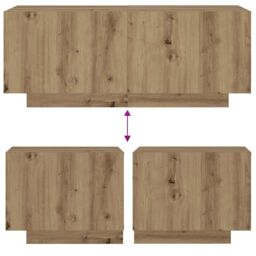Berkfield Home Bedside Cabinet Artisan Oak 100x35x40 cm Engineered Wood in Brown - Size: 100 x 35 x 40 cm - thumbnail 8