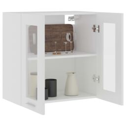 Berkfield Home Hanging Glass Cabinet White 60x31x60 cm Engineered Wood - Size: 60 x 31 x 60 cm - thumbnail 4