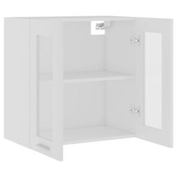 Berkfield Home Hanging Glass Cabinet White 60x31x60 cm Engineered Wood - Size: 60 x 31 x 60 cm - thumbnail 5