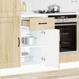 Berkfield Home Kitchen Base Cabinet Lucca Sonoma Oak Engineered Wood in Brown - thumbnail 2