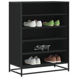 Berkfield Home Shoe Cabinet Black 75x38x97.5 cm Engineered Wood & Metal