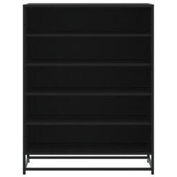 Berkfield Home Shoe Cabinet Black 75x38x97.5 cm Engineered Wood & Metal - thumbnail 4