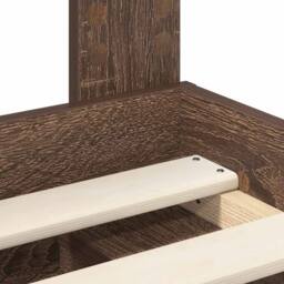Berkfield Home Bed Frame with Headboard Brown Oak 90 x 190 cm Solid Pine Wood - thumbnail 9