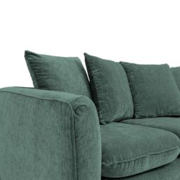 Abakus Direct Lucas Water Repellent Velvet Chenille Right Facing Corner Sofa in Jungle Green in Dark Green - thumbnail 4