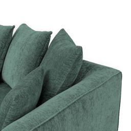 Abakus Direct Lucas Water Repellent Velvet Chenille Right Facing Corner Sofa in Jungle Green in Dark Green - thumbnail 6