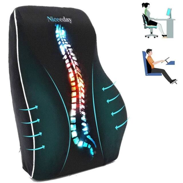 NESTLUNE Universal Memory Foam Car Seat Lumbar Support Cushion in Black - Size: 100 cm x 190 cm - image 1