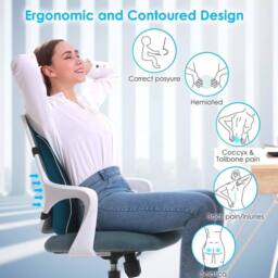 NESTLUNE Universal Memory Foam Car Seat Lumbar Support Cushion in Black - Size: 100 cm x 190 cm - thumbnail 4