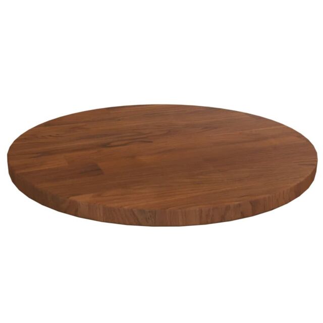 Berkfield Home Round Table Top Dark Brown √ò30x1.5 cm Treated Solid Wood Oak - Size: 30x1.5 cm - image 1