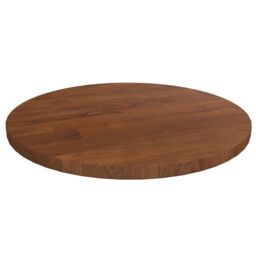 Berkfield Home Round Table Top Dark Brown √ò30x1.5 cm Treated Solid Wood Oak - Size: 30x1.5 cm - thumbnail 1
