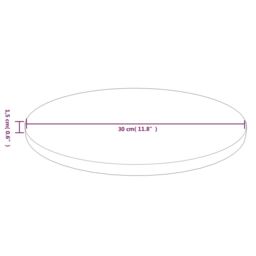 Berkfield Home Round Table Top Dark Brown √ò30x1.5 cm Treated Solid Wood Oak - Size: 30x1.5 cm - thumbnail 4