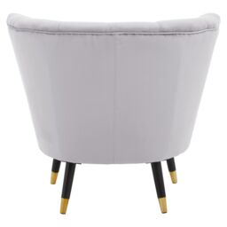 Orsina Loretta Velvet Chair With Black Wood & Gold Finish Legs in Grey - thumbnail 4